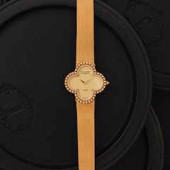 Vintage Van Cleef & Arpels Alhambra Watch Model 129974 18 Karat Yellow Full-Set