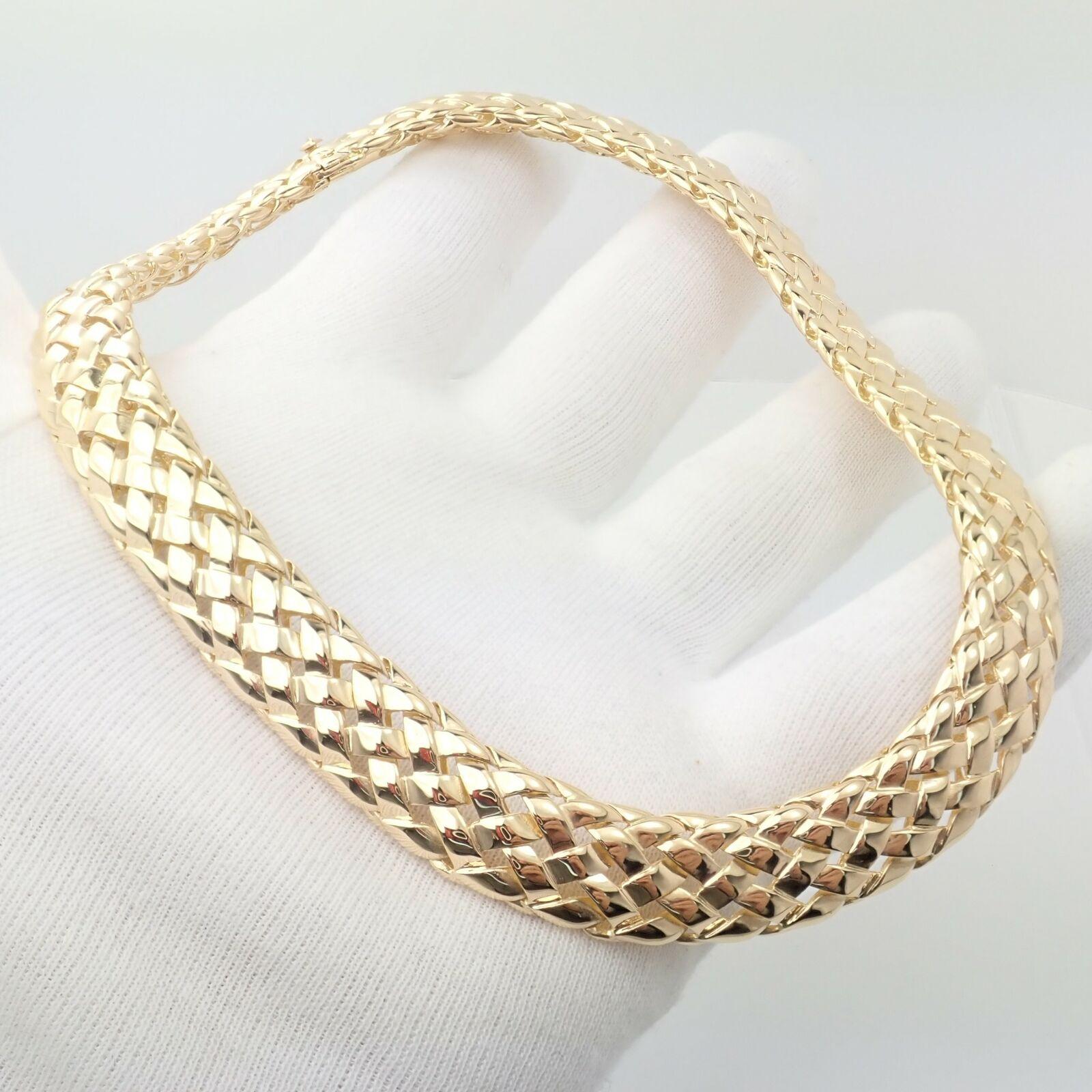 Van Cleef & Arpels Breite Gelbgold-Halskette mit Korbgeflecht-Verschluss im Angebot 6