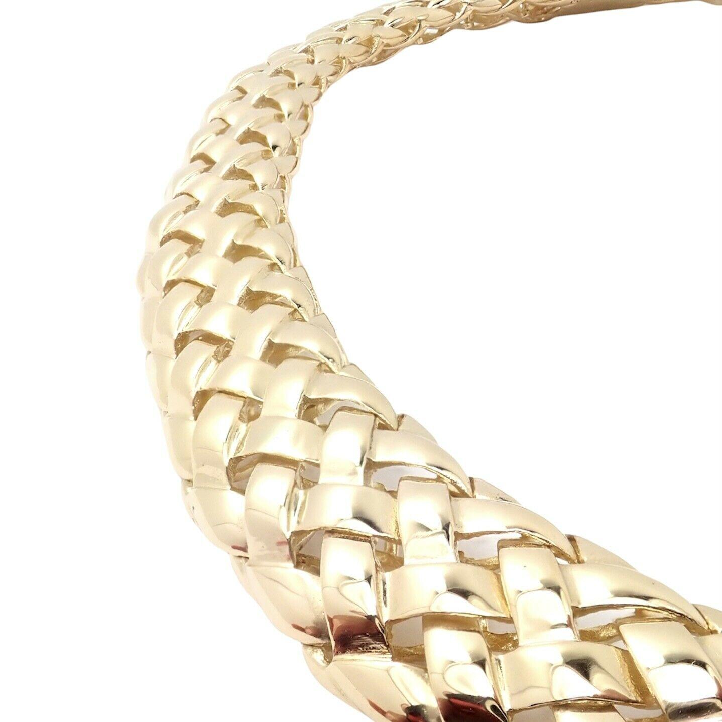 Van Cleef & Arpels Breite Gelbgold-Halskette mit Korbgeflecht-Verschluss im Zustand „Hervorragend“ im Angebot in Holland, PA
