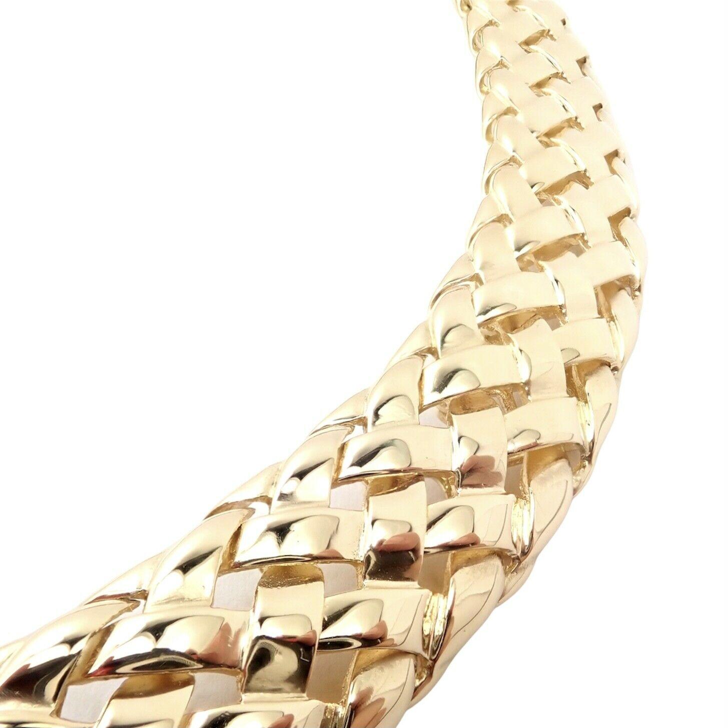 Van Cleef & Arpels Breite Gelbgold-Halskette mit Korbgeflecht-Verschluss für Damen oder Herren im Angebot