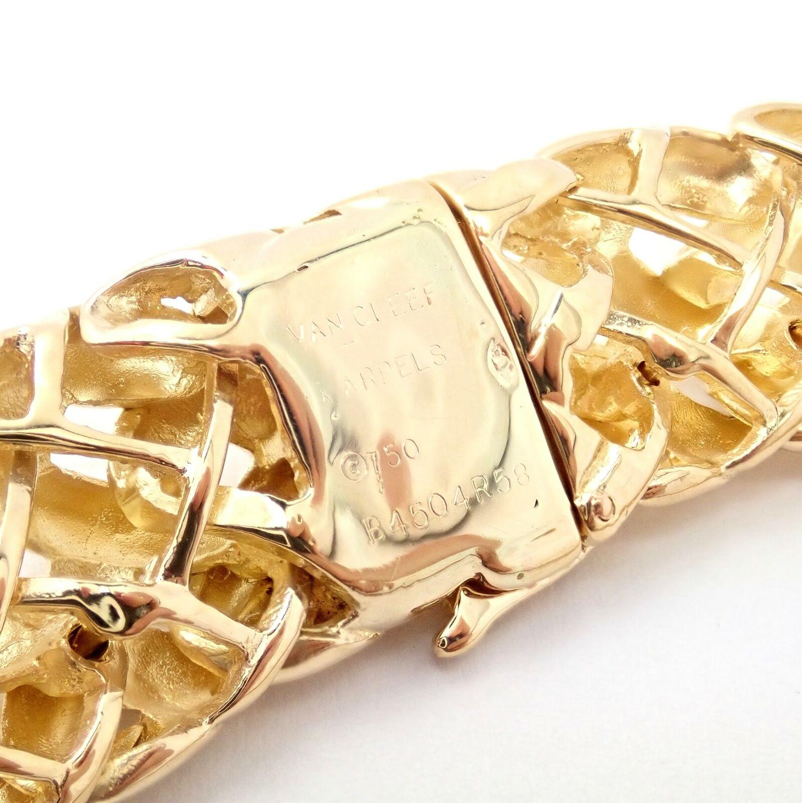Van Cleef & Arpels Breite Gelbgold-Halskette mit Korbgeflecht-Verschluss im Angebot 2