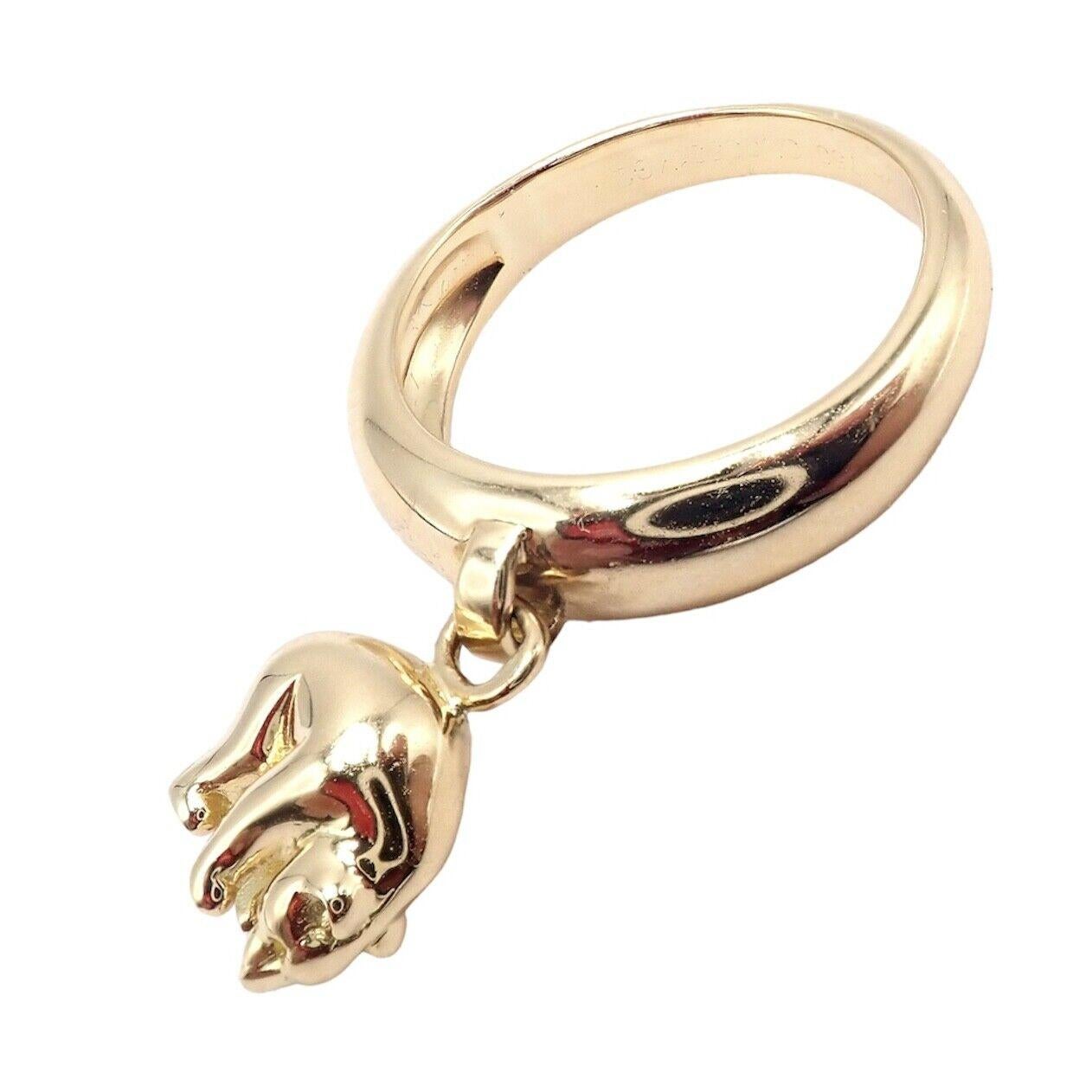 Van Cleef & Arpels Gelbgold-Ring mit Bär-Charm im Zustand „Hervorragend“ im Angebot in Holland, PA
