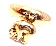 Vintage Van Cleef & Arpels Bear Charm Yellow Gold Band Ring