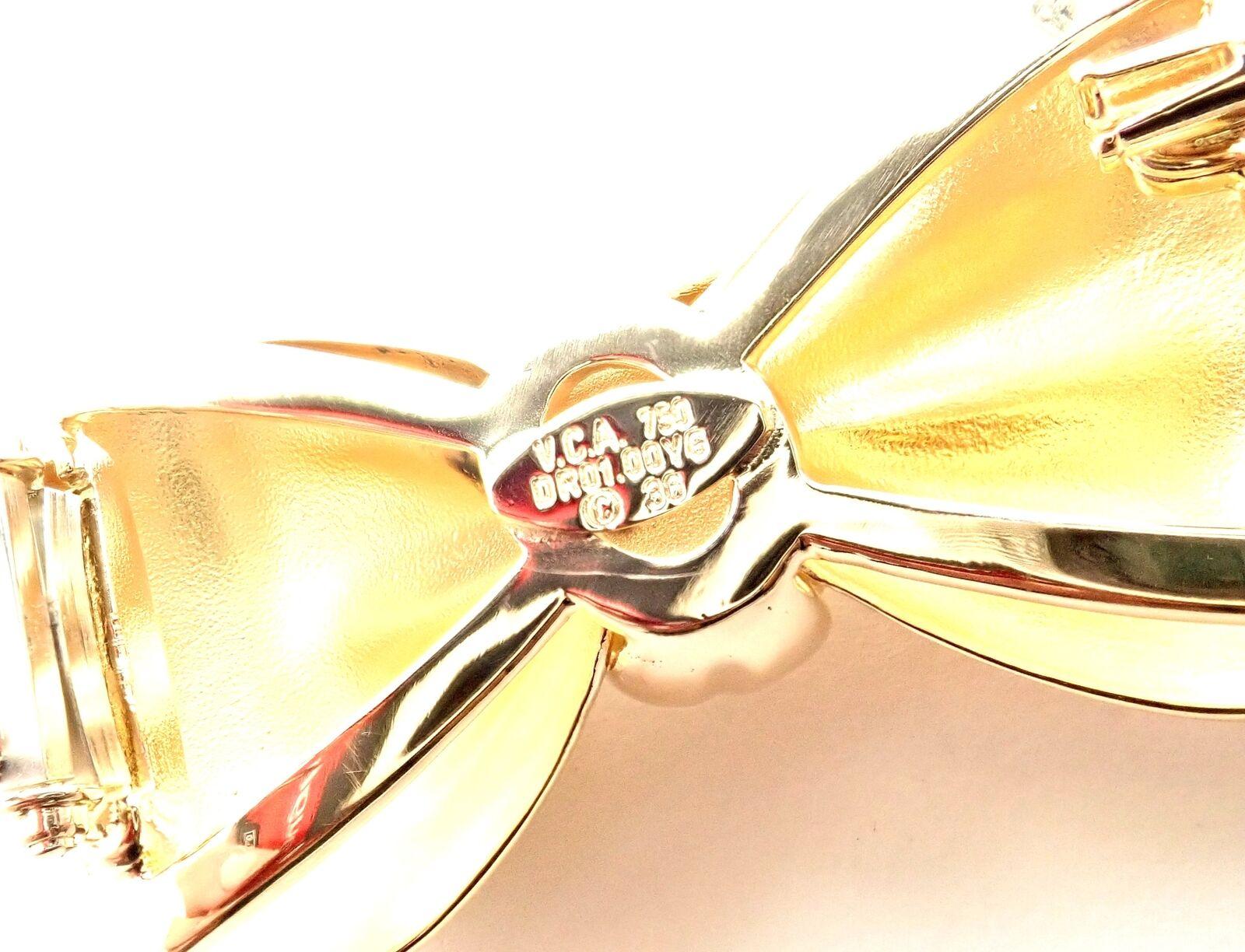 Vintage Van Cleef & Arpels Bow Design Yellow Gold Pin Brooch For Sale 3
