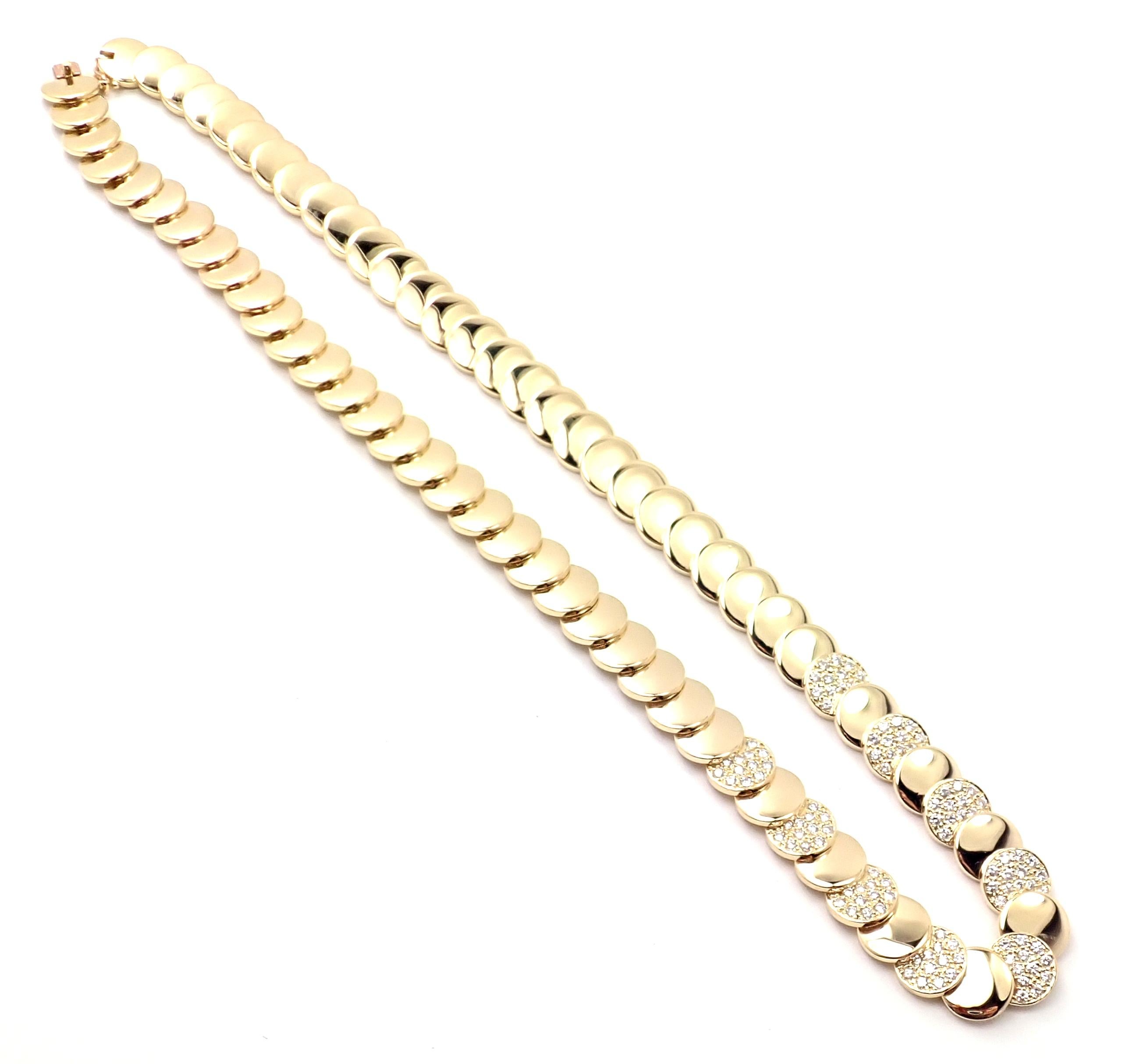 Van Cleef & Arpels Diamant- und Gelbgold-Scheiben-Halskette im Angebot 3
