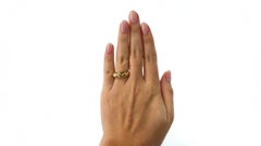 Vintage Van Cleef & Arpels Diamond Gemstone 18 Karat Gold Dome Starburst Ring