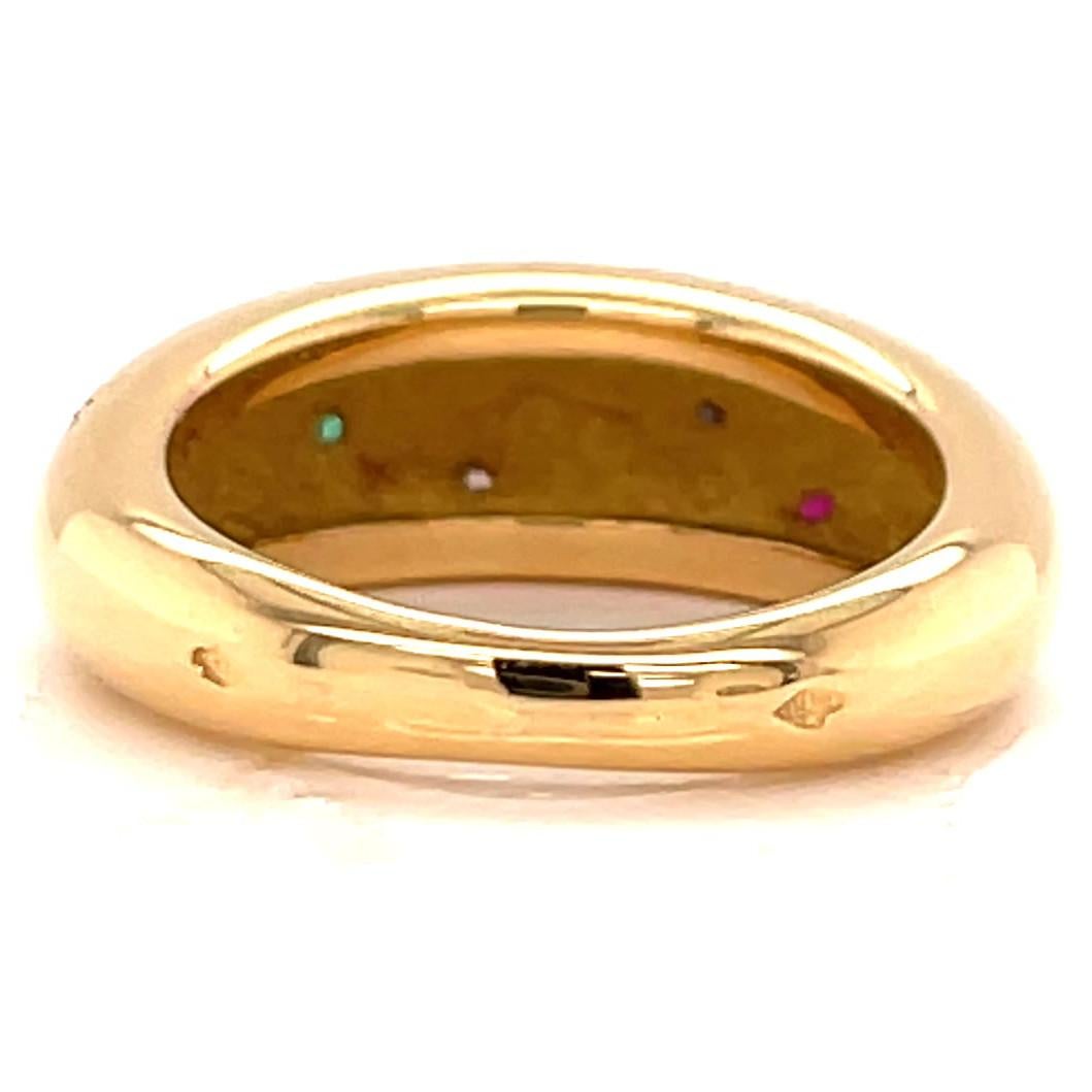 Round Cut Vintage Van Cleef & Arpels Diamond Gemstone 18 Karat Gold Dome Starburst Ring