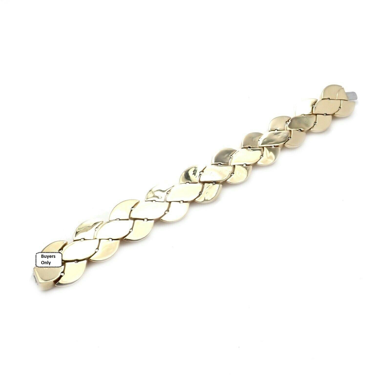 Vintage Van Cleef & Arpels Diamond Link Yellow Gold Bracelet For Sale 2