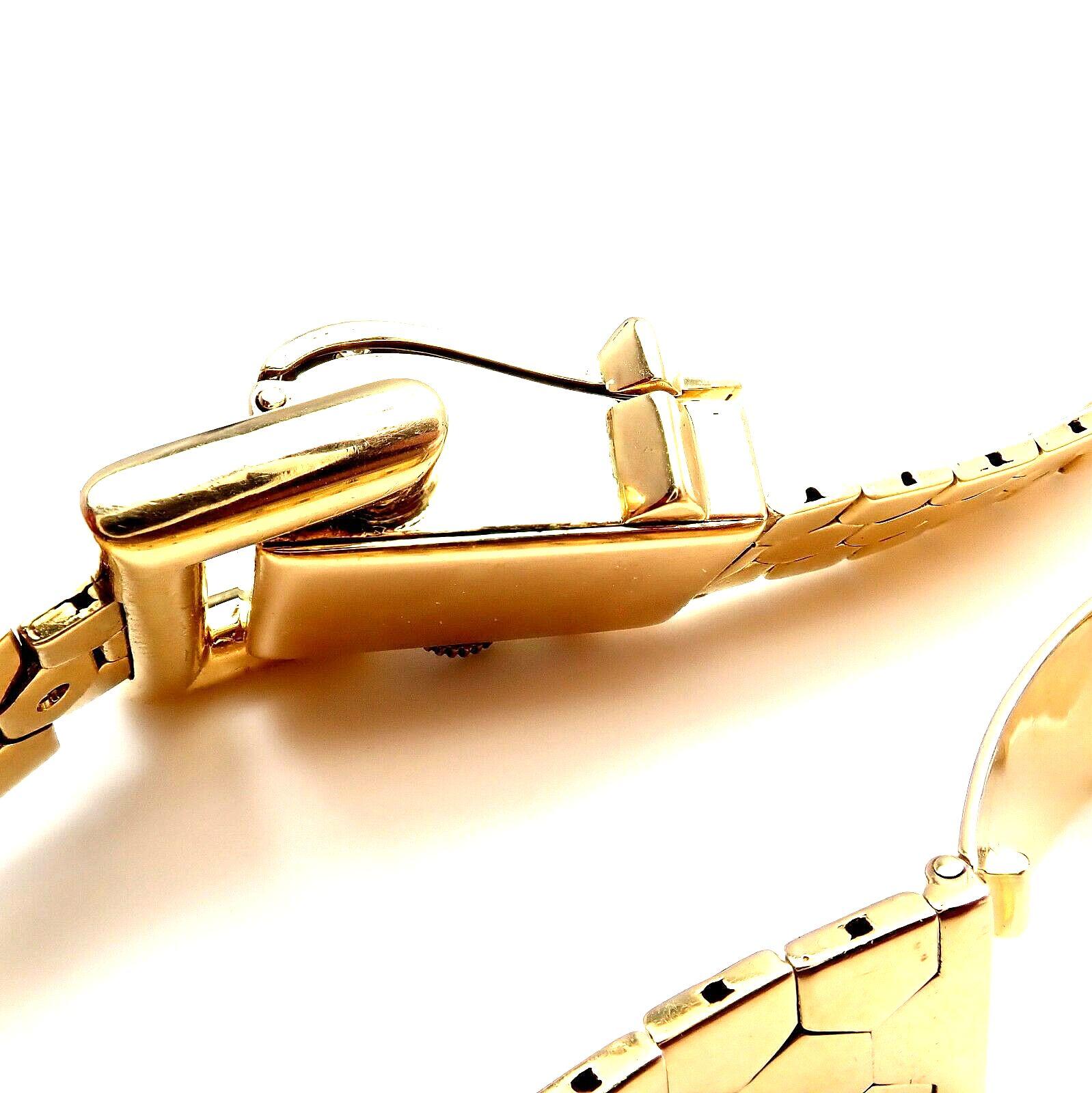 Vintage Van Cleef & Arpels Diamond Ludo Hexagone Buckle Yellow Gold Wristwatch 8