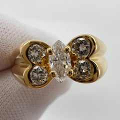 Vintage Van Cleef & Arpels Diamond Marquise Celia Butterfly 18k Yellow Gold Ring