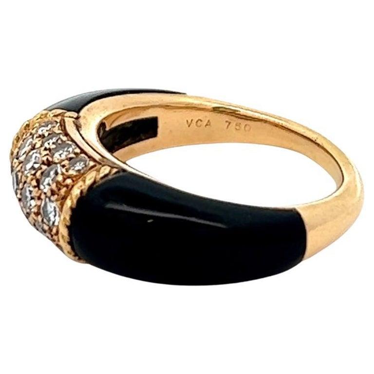 Philippinischer Vintage Van Cleef & Arpels Diamant-Onyx-Ring aus 18 Karat Gelbgold für Damen oder Herren