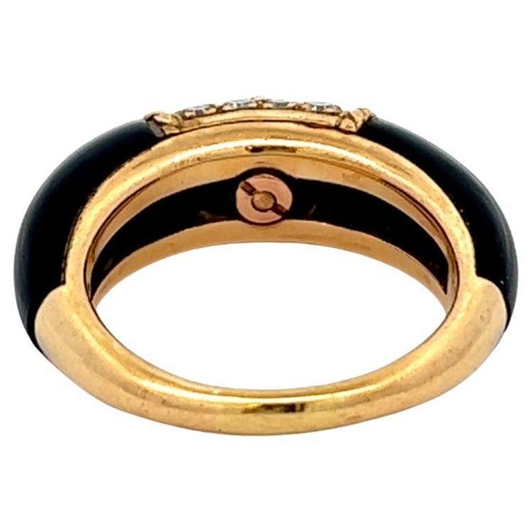 Philippinischer Vintage Van Cleef & Arpels Diamant-Onyx-Ring aus 18 Karat Gelbgold 1