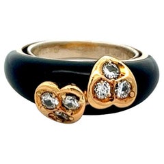 Vintage Van Cleef & Arpels Diamond Onyx 18k Yellow Gold Ring
