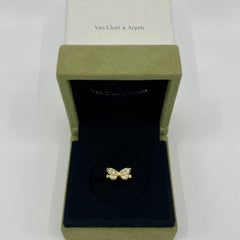 Vintage Van Cleef & Arpels Diamond Papillion Butterfly 18k Yellow Gold Ring