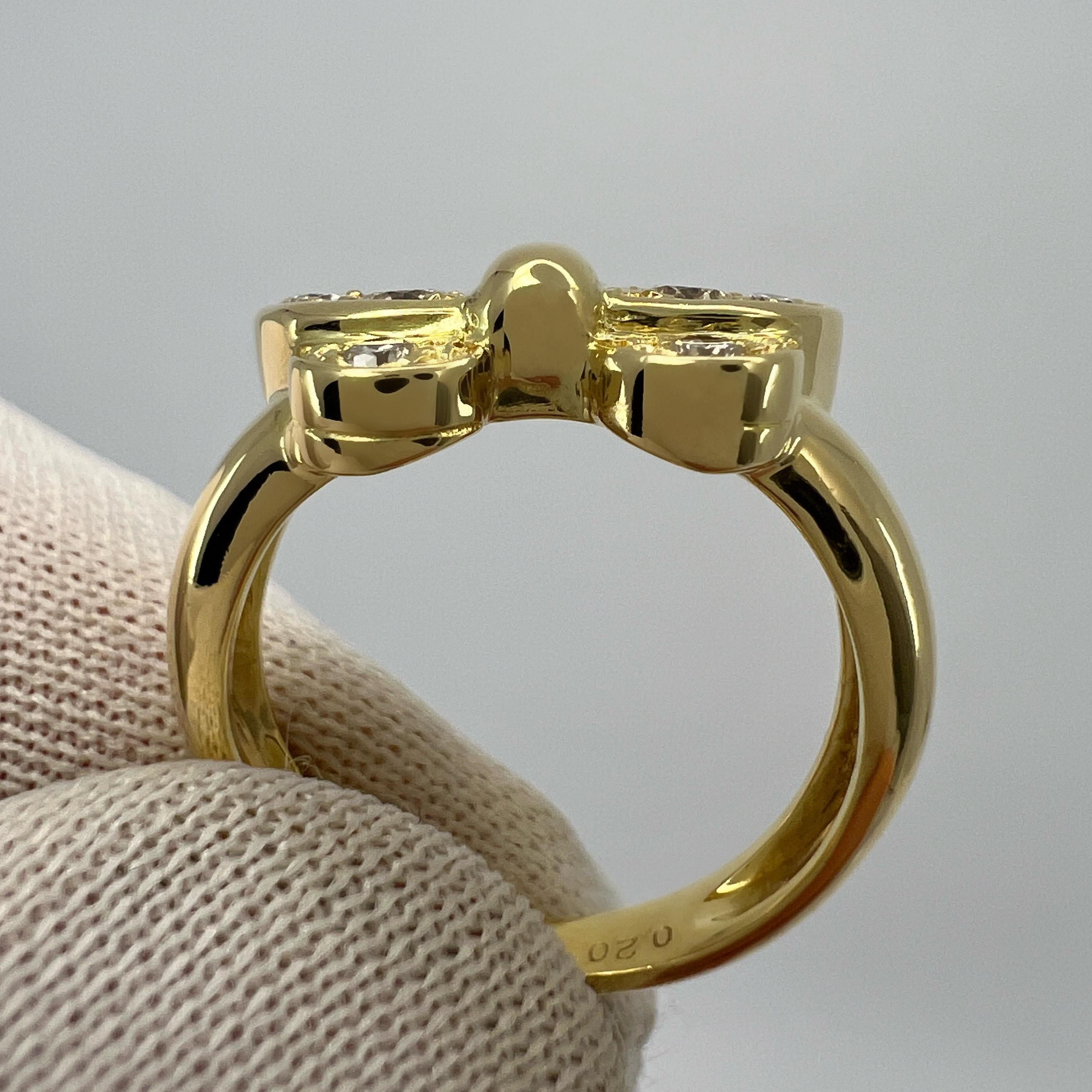 Vintage Van Cleef & Arpels Diamond Papillion Butterfly 18k Yellow Gold Ring In Excellent Condition For Sale In Birmingham, GB