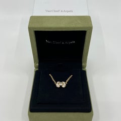 Vintage Van Cleef & Arpels Diamond Ribbon Bow 18k Yellow Gold Pendant Necklace