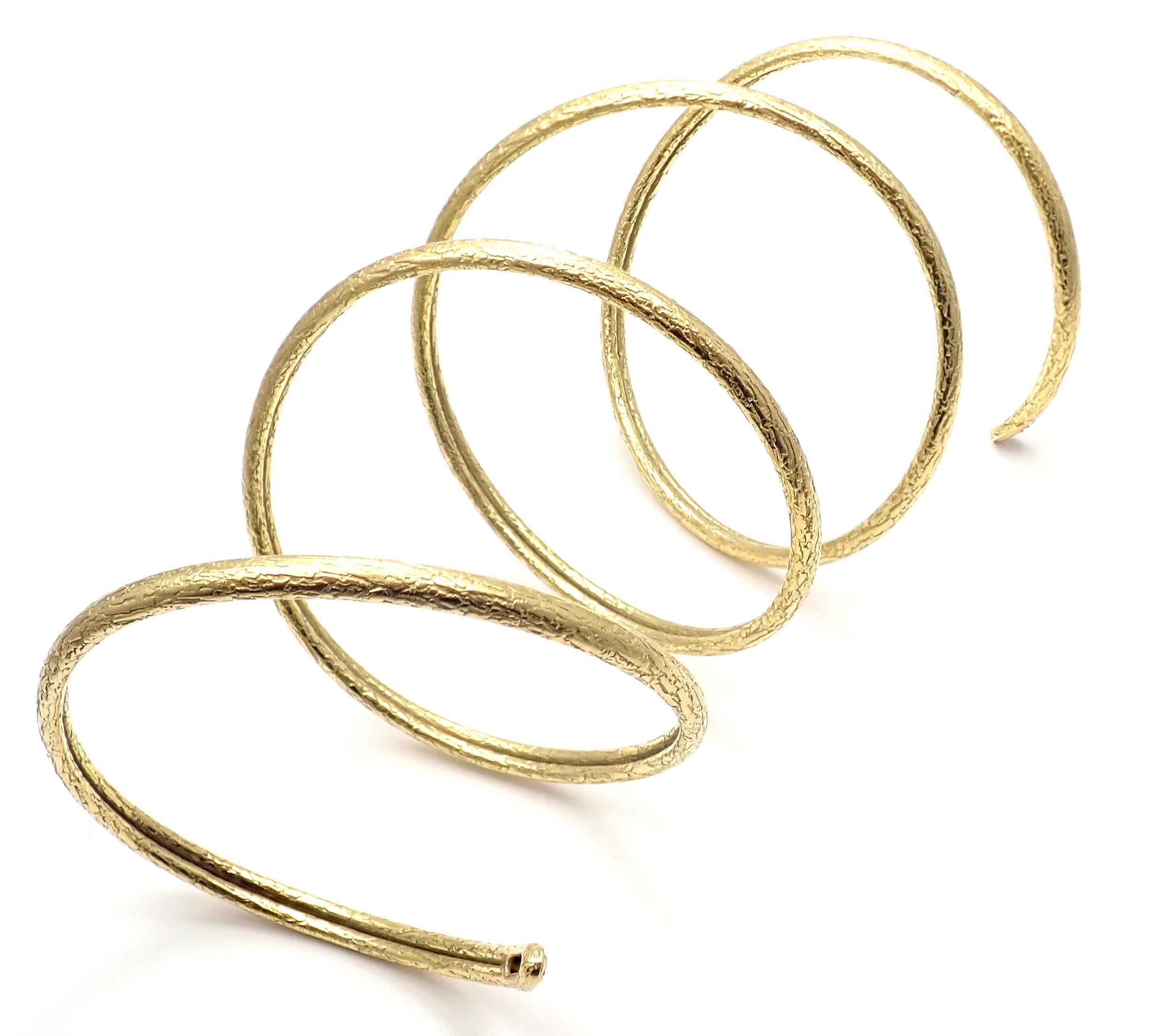 Women's or Men's Vintage Van Cleef & Arpels Diamond Snake Wrap Yellow Gold Bangle Bracelet
