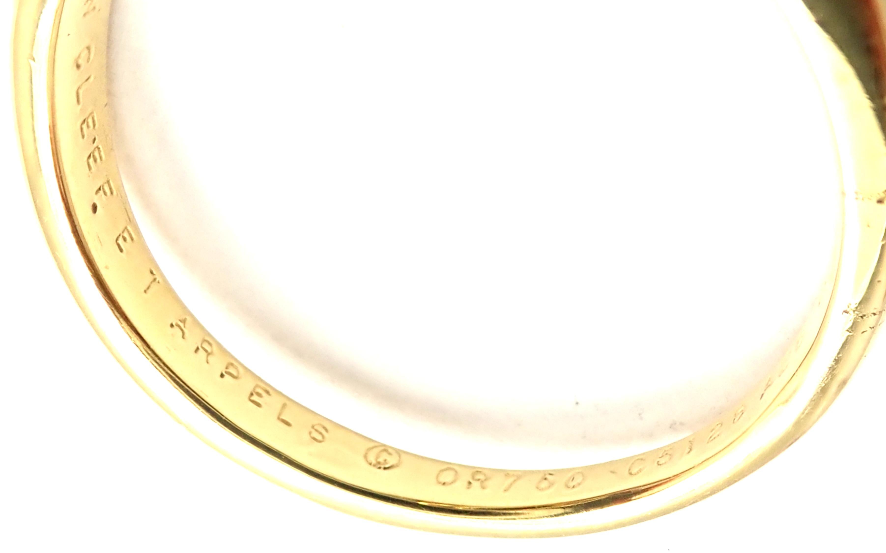 Women's or Men's Vintage Van Cleef & Arpels Diamond Swirl Yellow Gold Band Ring