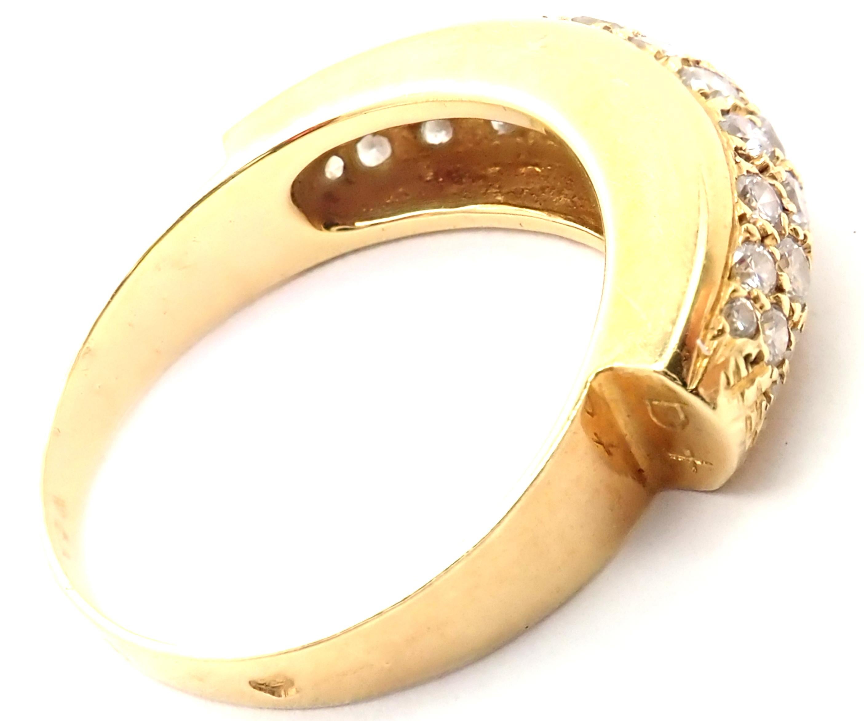 Brilliant Cut Vintage Van Cleef & Arpels Diamond Yellow Gold Band Ring