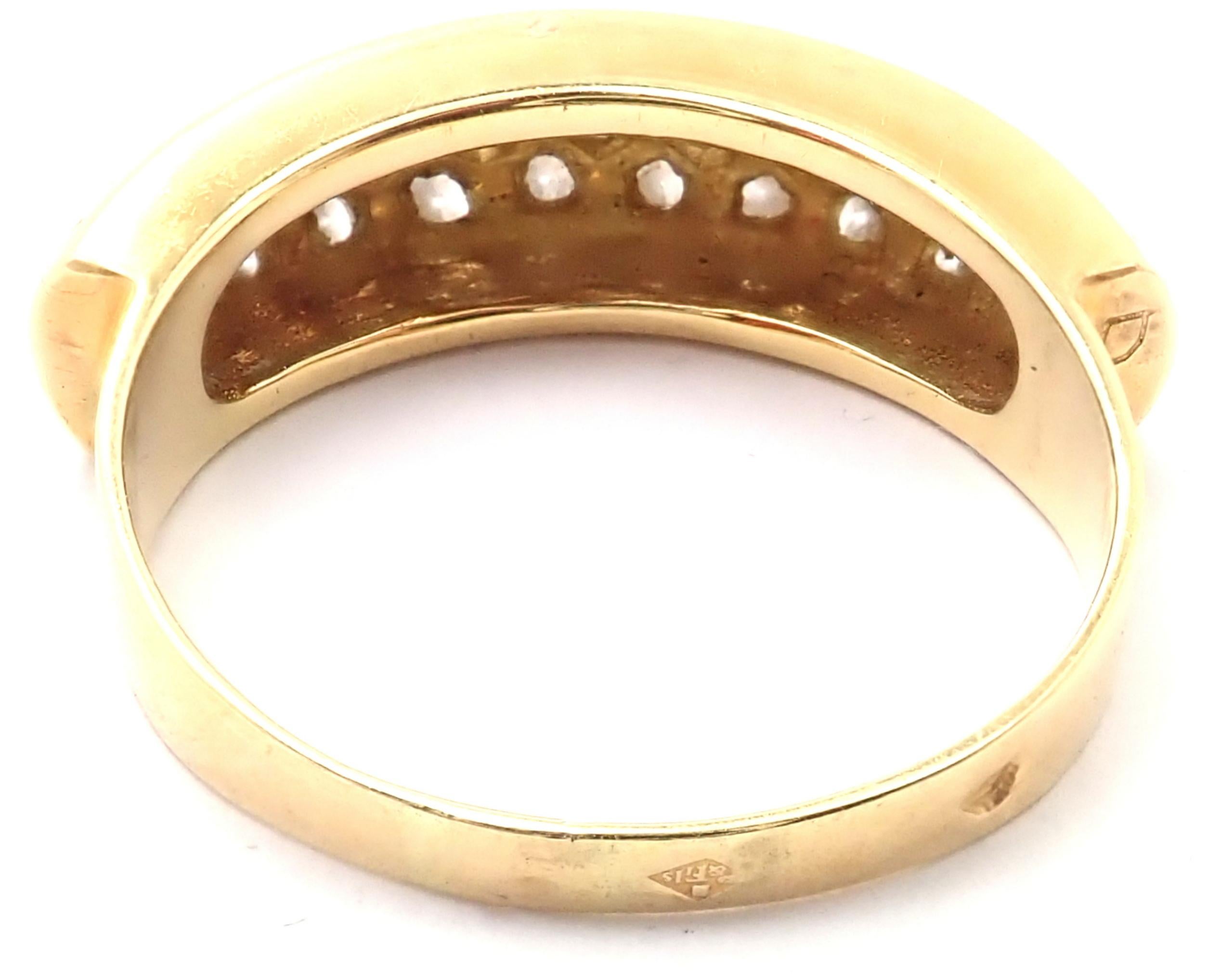 Vintage Van Cleef & Arpels Diamond Yellow Gold Band Ring In Excellent Condition In Holland, PA