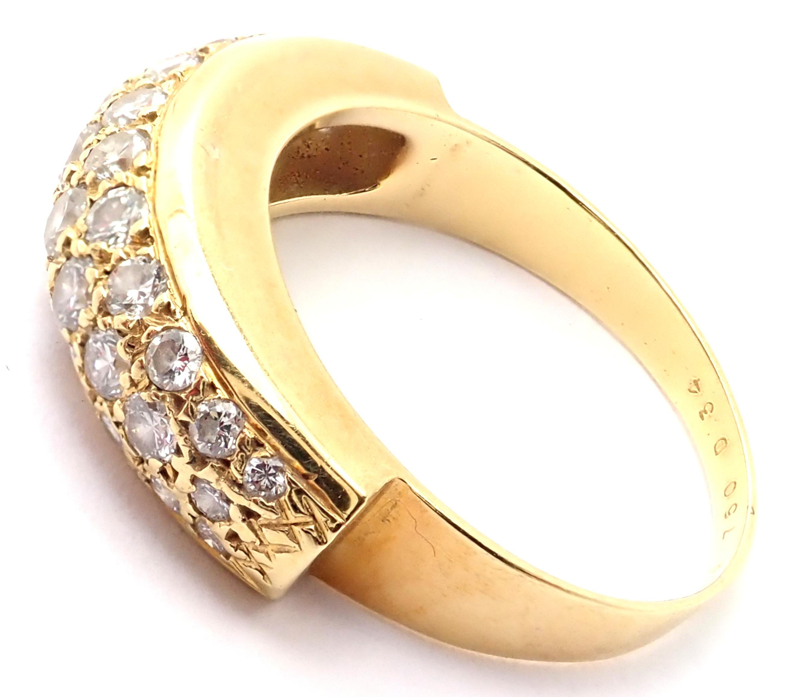 Women's or Men's Vintage Van Cleef & Arpels Diamond Yellow Gold Band Ring