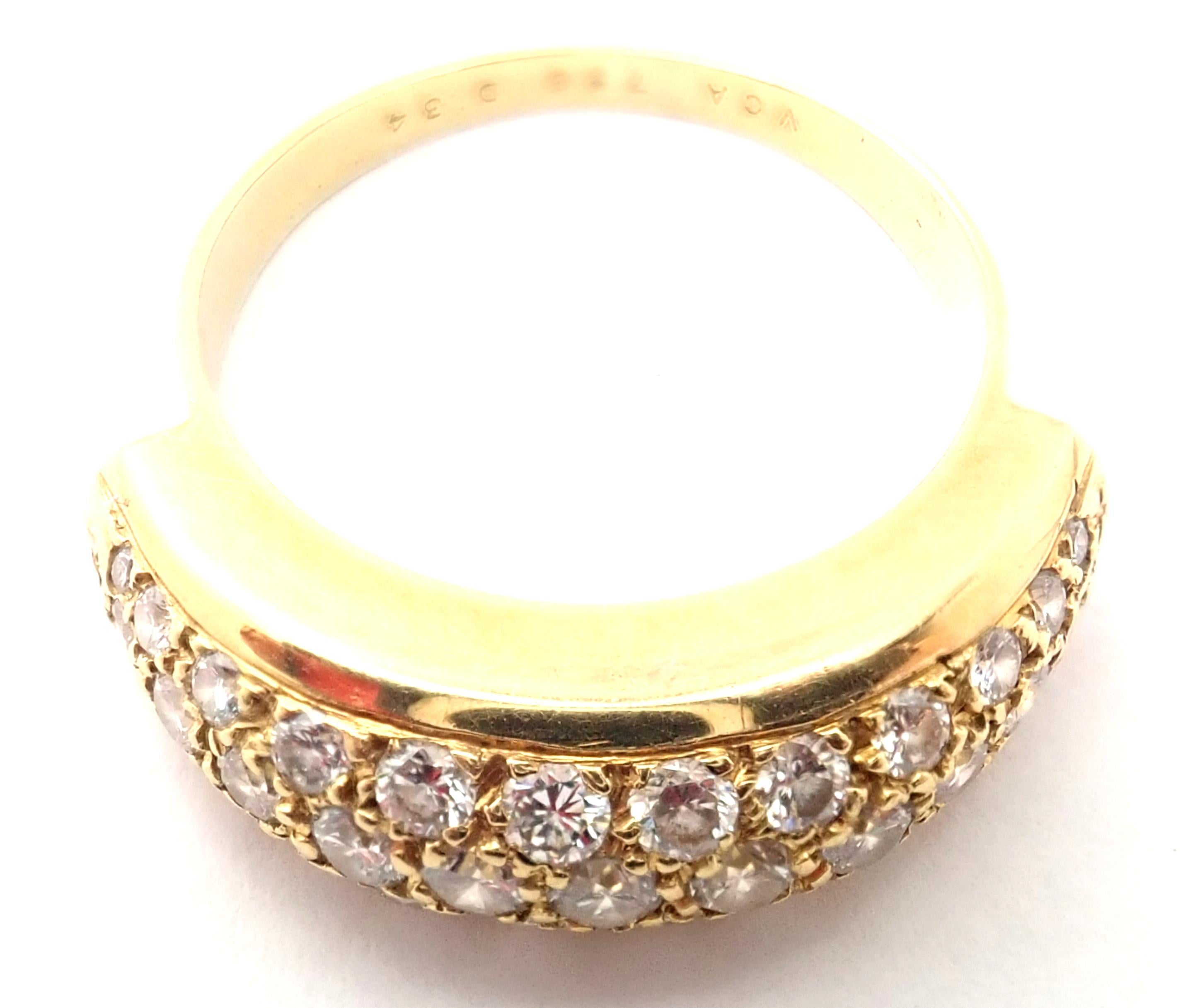 Vintage Van Cleef & Arpels Diamond Yellow Gold Band Ring 2