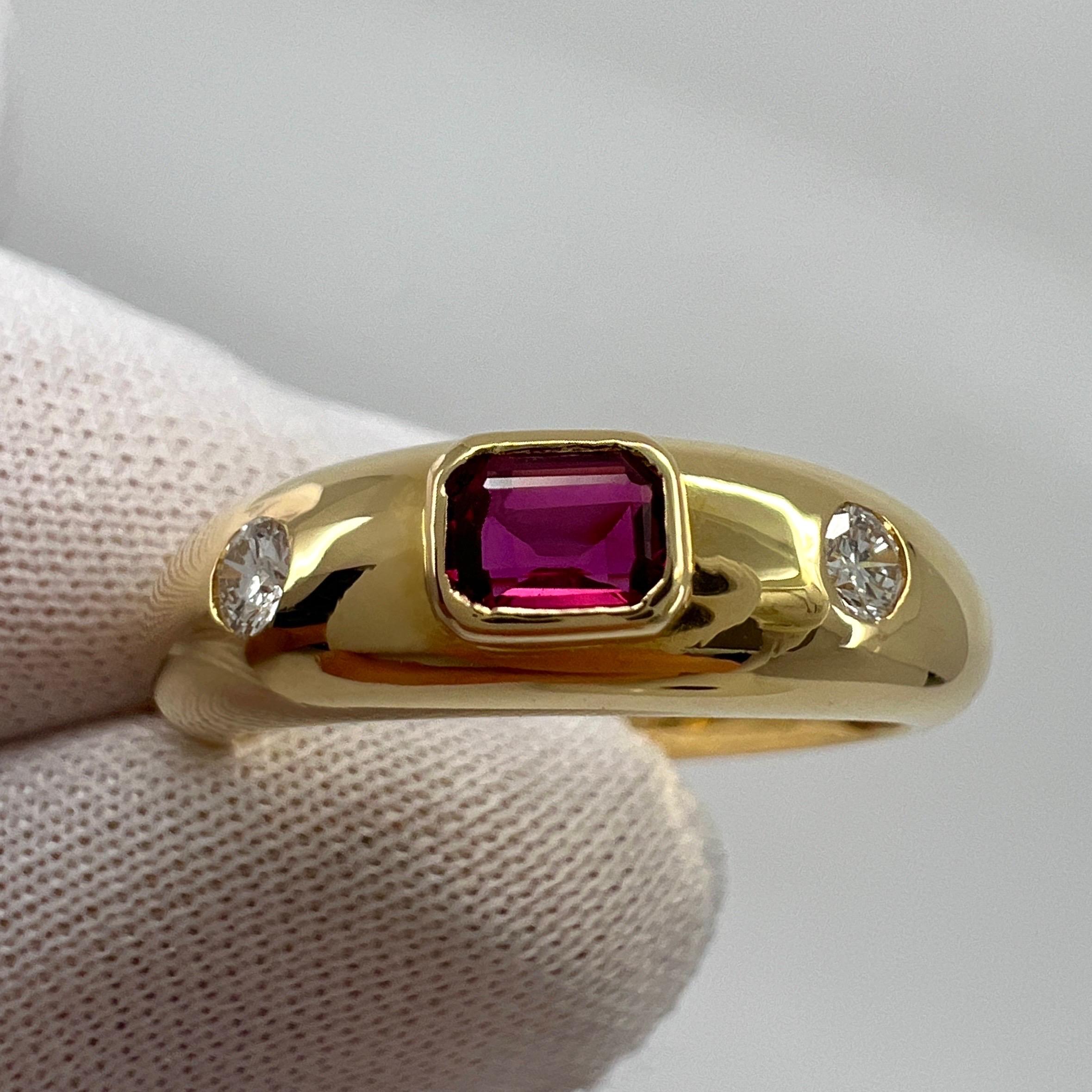 Van Cleef & Arpels Siegelring mit drei Steinen, Smaragdschliff Rubin & Diamant 1