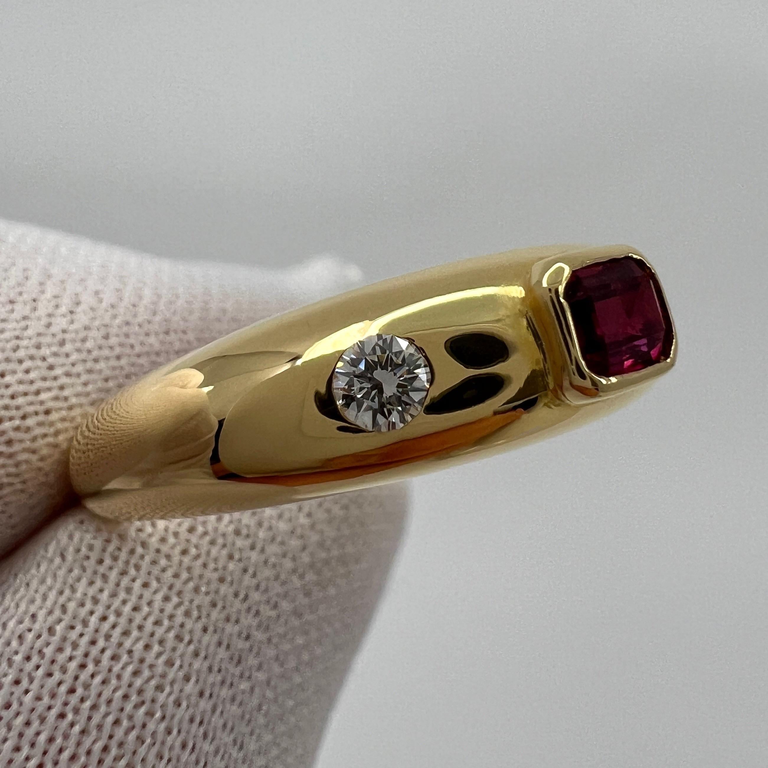 Van Cleef & Arpels Siegelring mit drei Steinen, Smaragdschliff Rubin & Diamant 3