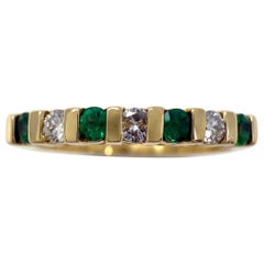 Vintage Van Cleef 
Arpels Emerald 
Diamond 18k Yellow Gold Eternity Band Ring