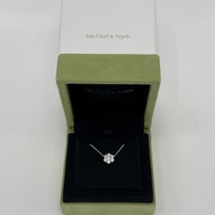 Vintage Van Cleef & Arpels Fleurette Diamond 18k White Gold Pendant Necklace