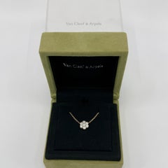Vintage Van Cleef & Arpels Fleurette Diamant 18k Gelbgold Anhänger Halskette