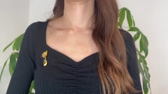 Vintage Van Cleef & Arpels Gemstone 18 Karat Yellow Gold Chat Malicieux Brooch