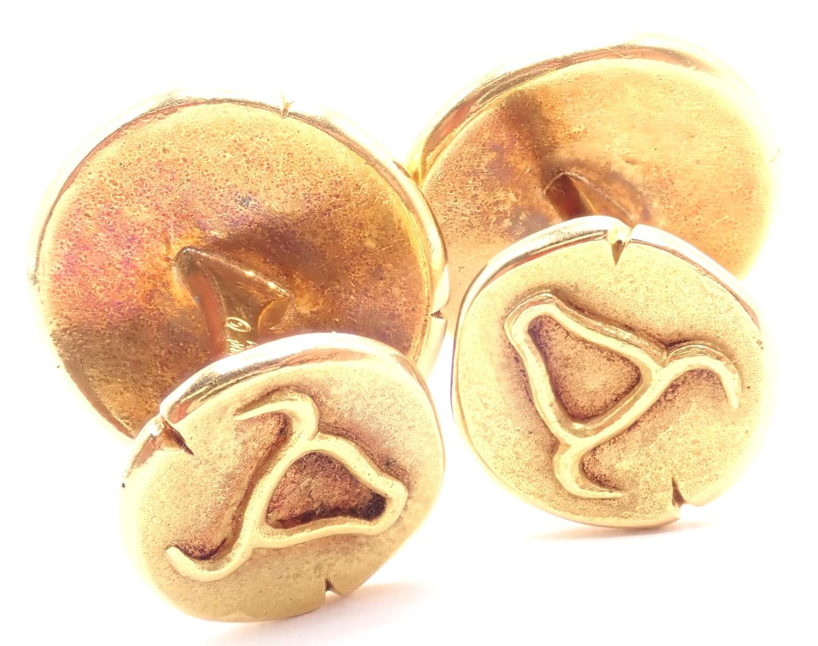 Vintage Van Cleef & Arpels Georges L'Enfant Zodiac Taurus Gelbgold Manschettenknöpfe im Angebot 4