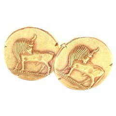 Gemelos vintage Van Cleef & Arpels Georges L'Enfant Zodiaco Tauro Oro amarillo