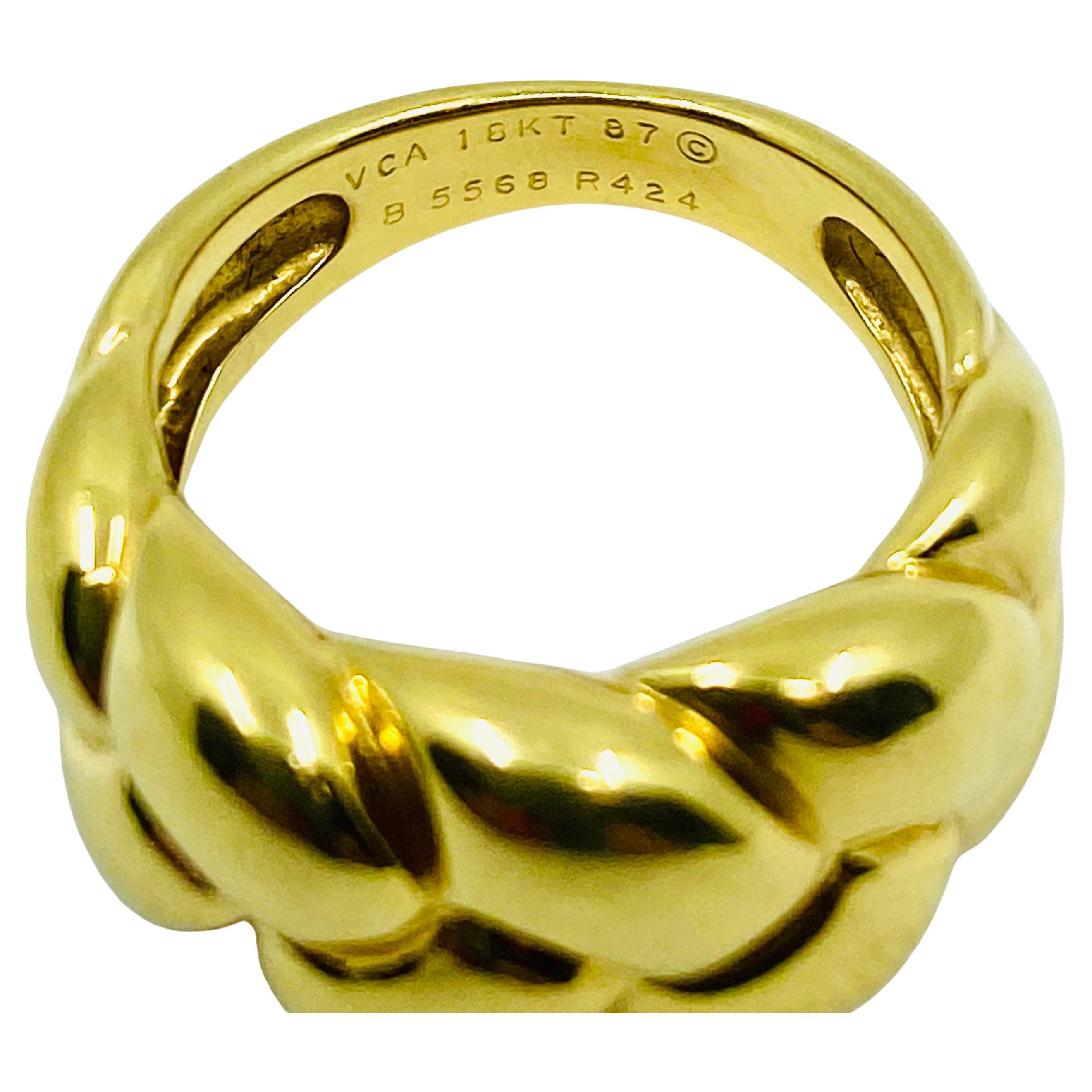 Vintage Van Cleef & Arpels Gold Braided Band Ring For Sale 1