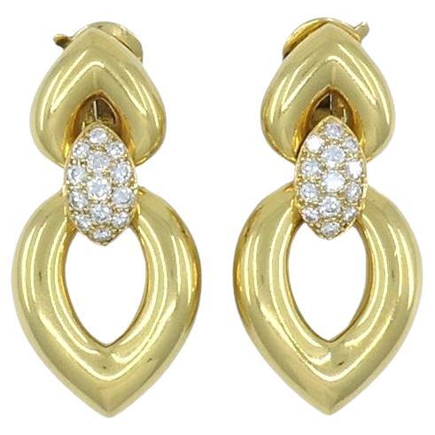 Vintage Van Cleef 
Arpels Gold Diamond Drop Earrings