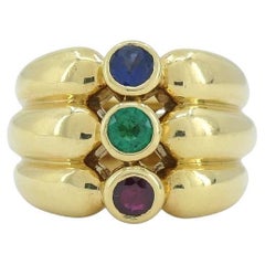 Vintage Van Cleef & Arpels Gold Gemstones Ring sz 6.25
