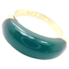 Vintage Van Cleef & Arpels Green Chalcedony Yellow Gold Band Ring