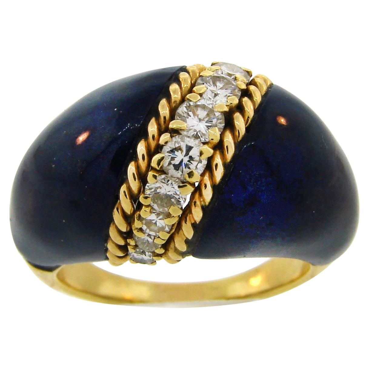 Vintage Van Cleef & Arpels Lapis Lazuli 18k Gold Ring