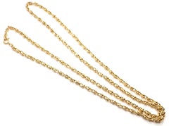 Vintage Van Cleef & Arpels Long Link Yellow Gold Chain Necklace