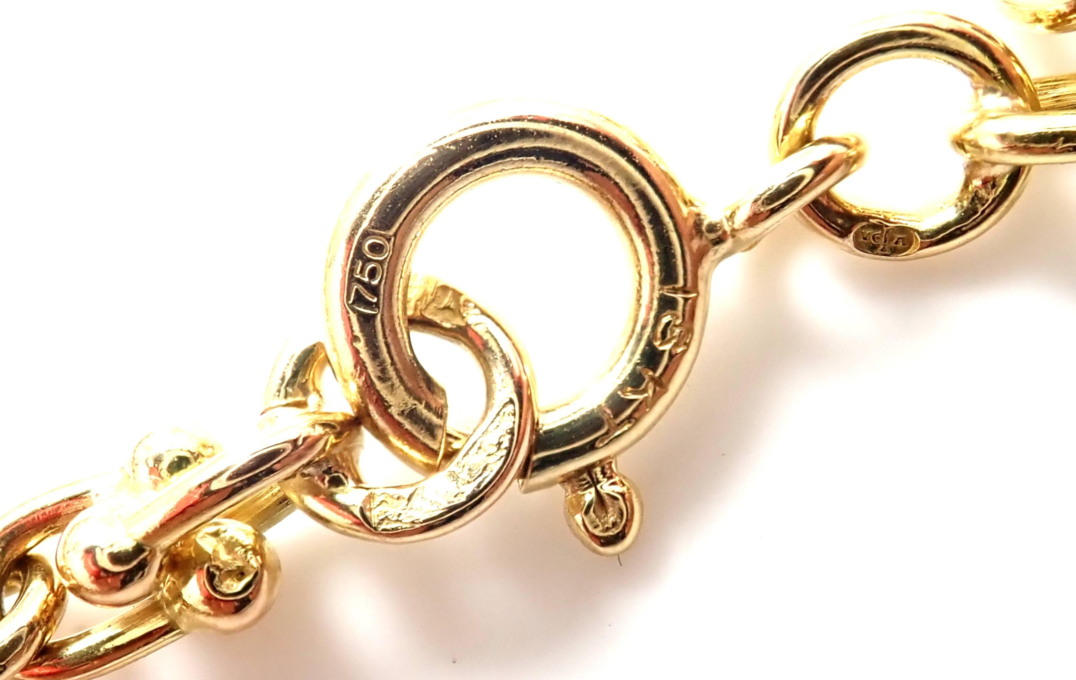 Vintage Van Cleef & Arpels Long Link Yellow Gold Chain Necklace In New Condition In Holland, PA