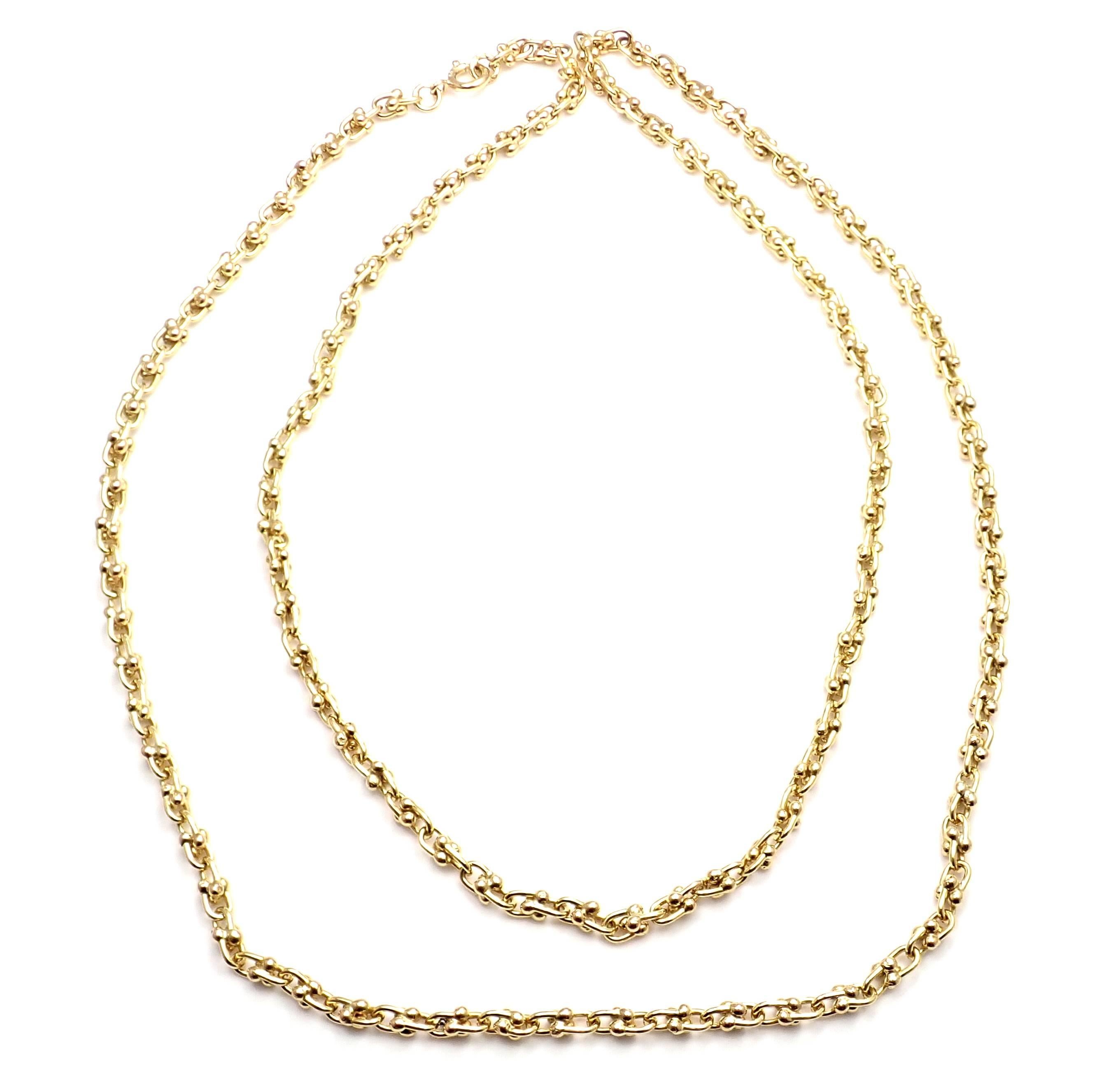 Vintage Van Cleef & Arpels Long Link Yellow Gold Chain Necklace 2