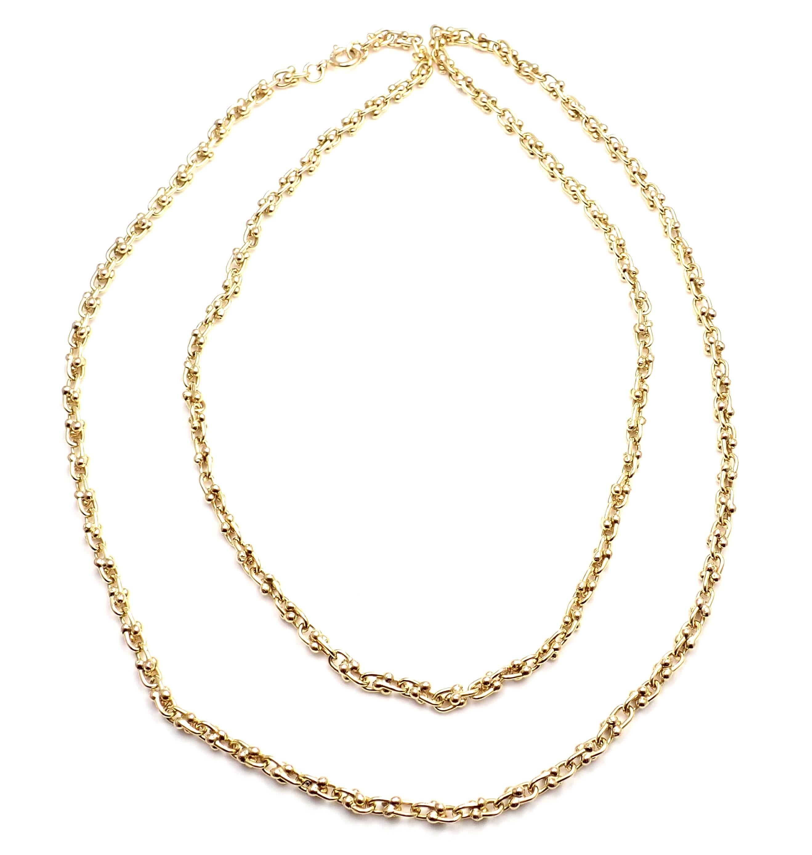 Vintage Van Cleef & Arpels Long Link Yellow Gold Chain Necklace 4