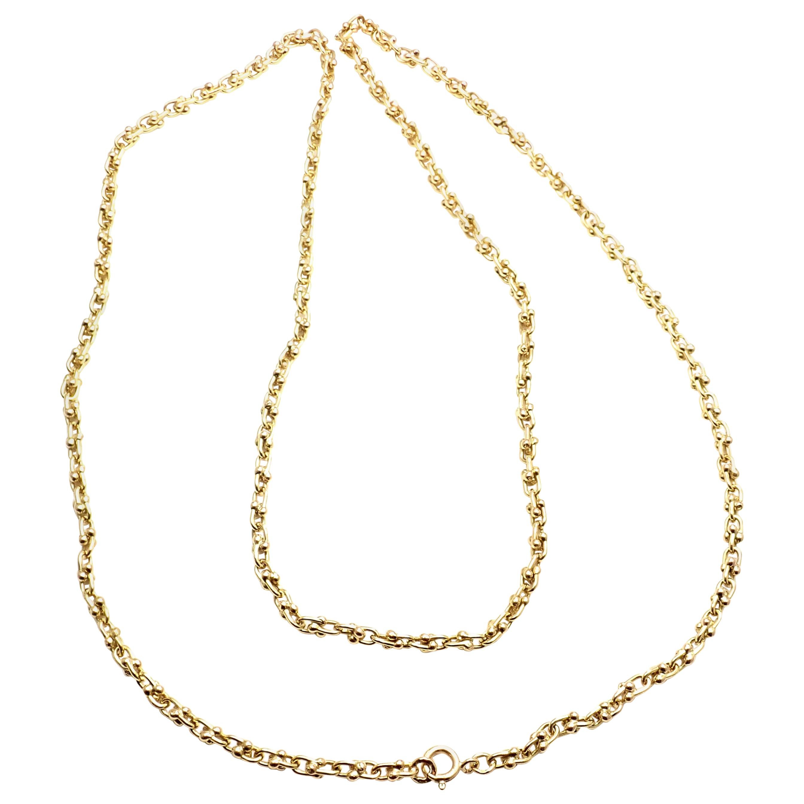 Vintage Van Cleef & Arpels Long Link Yellow Gold Chain Necklace