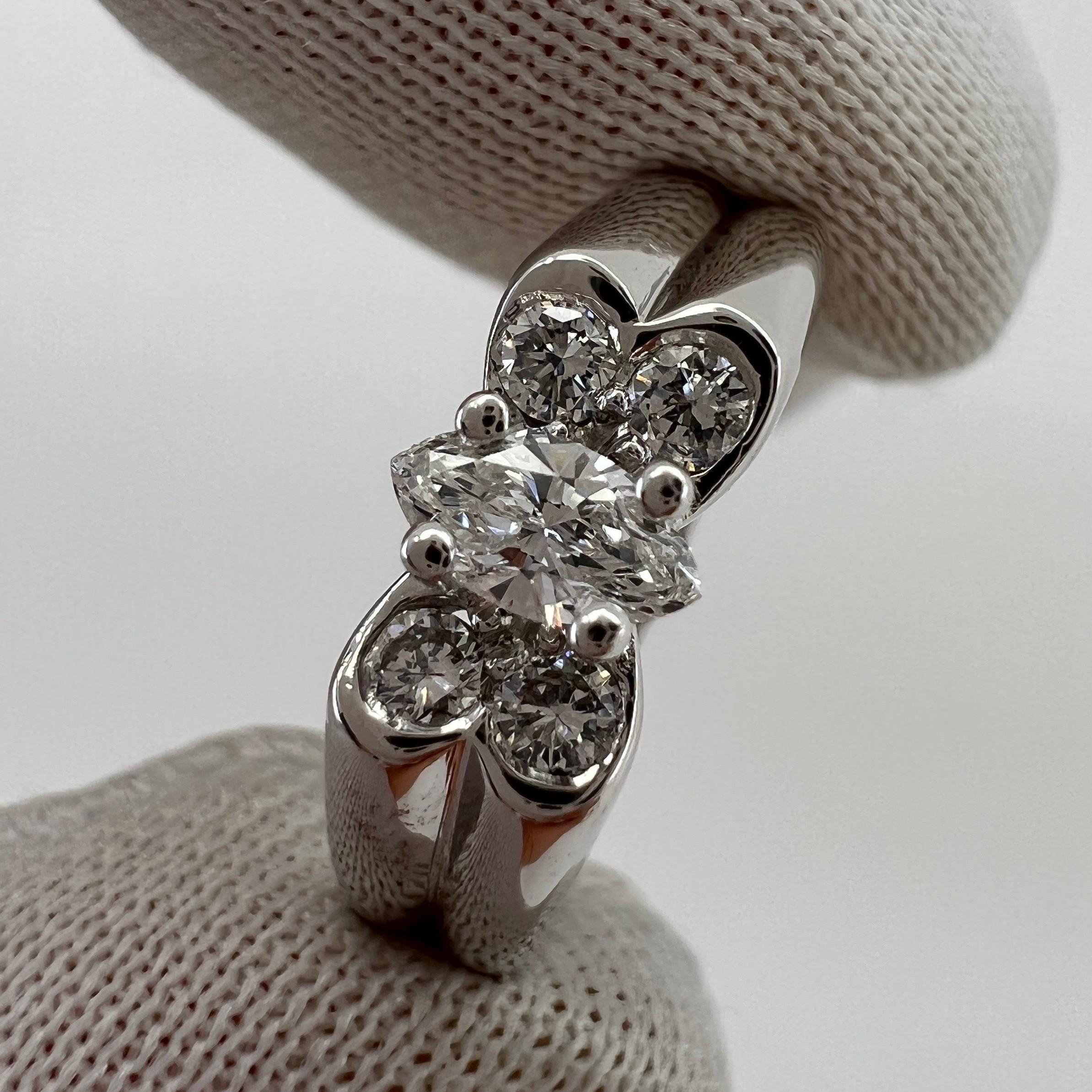 Van Cleef & Arpels: 18 Karat Weißgold Ring mit Marquise-Diamant Celia Schmetterling 6