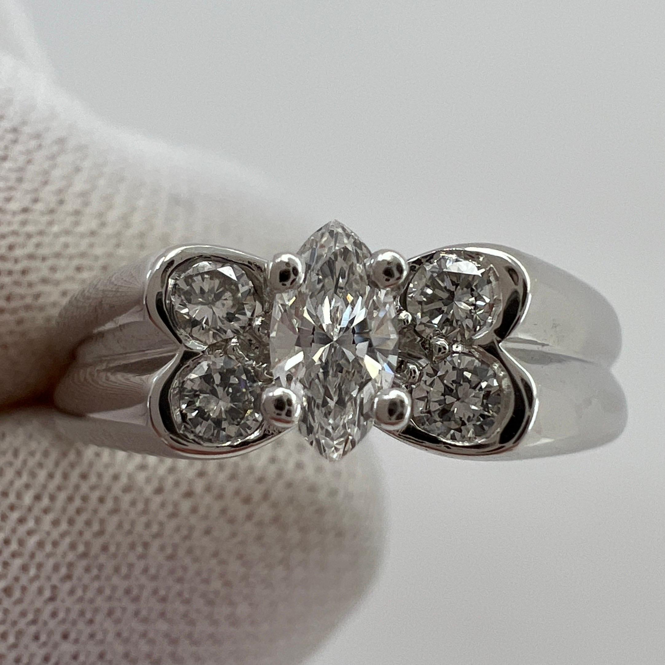 Vintage Van Cleef & Arpels Diamond 18k White Gold Ring.

A stunning vintage ring with a unique design typical of Van Cleef & Arpels, set with approx. 0.50ct of fine quality white diamonds. The centre stone being a beautiful marquise/navette cut.