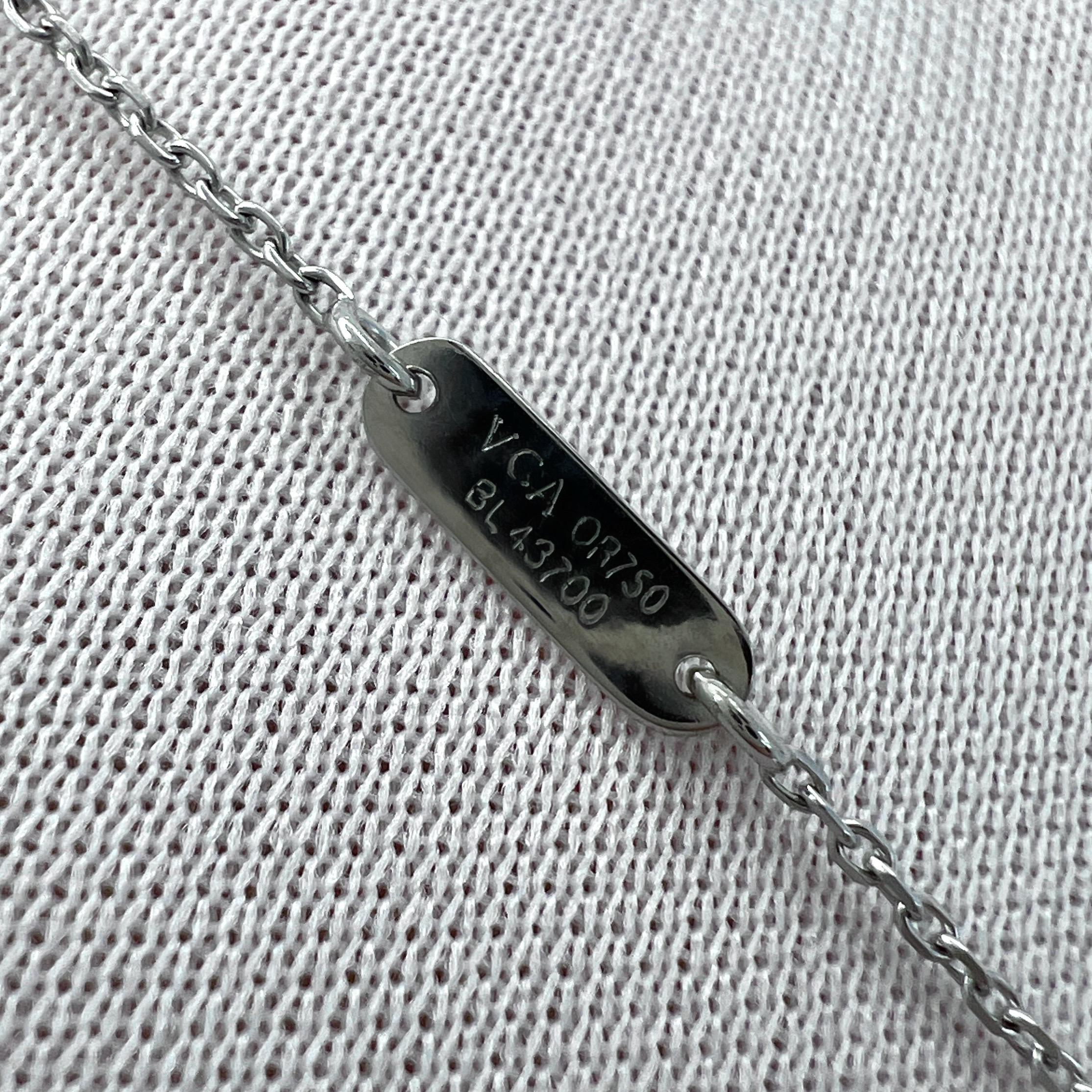 Vintage Van Cleef & Arpels Mini Cross Diamond 18k White Gold Pendant Necklace 3