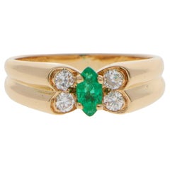 Anillo Vintage Van Cleef & Arpels Papillon Esmeralda y Diamantes