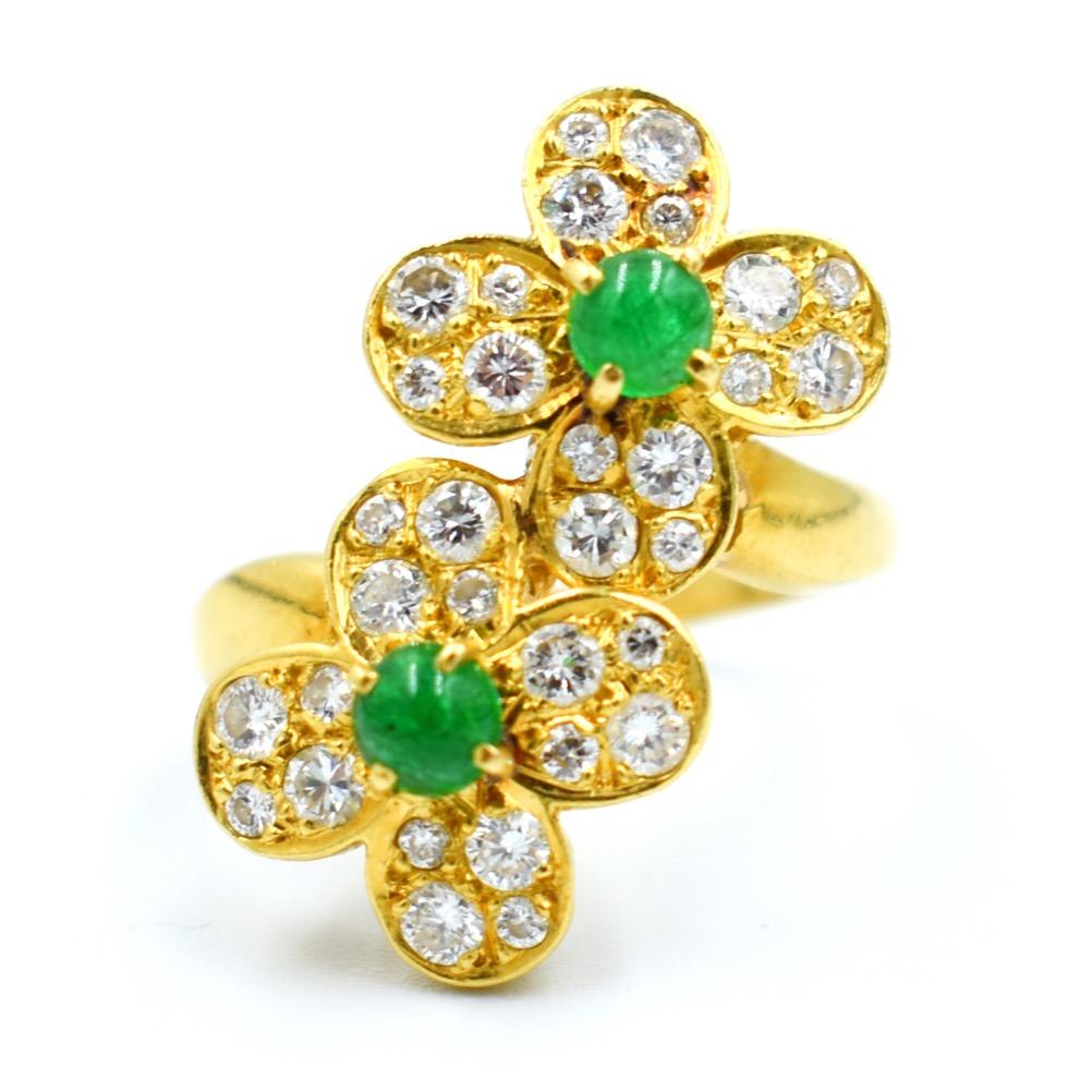 Van Cleef & Arpels Paris Smaragde-Diamant-Ohrringe und -Ring, Vintage 1