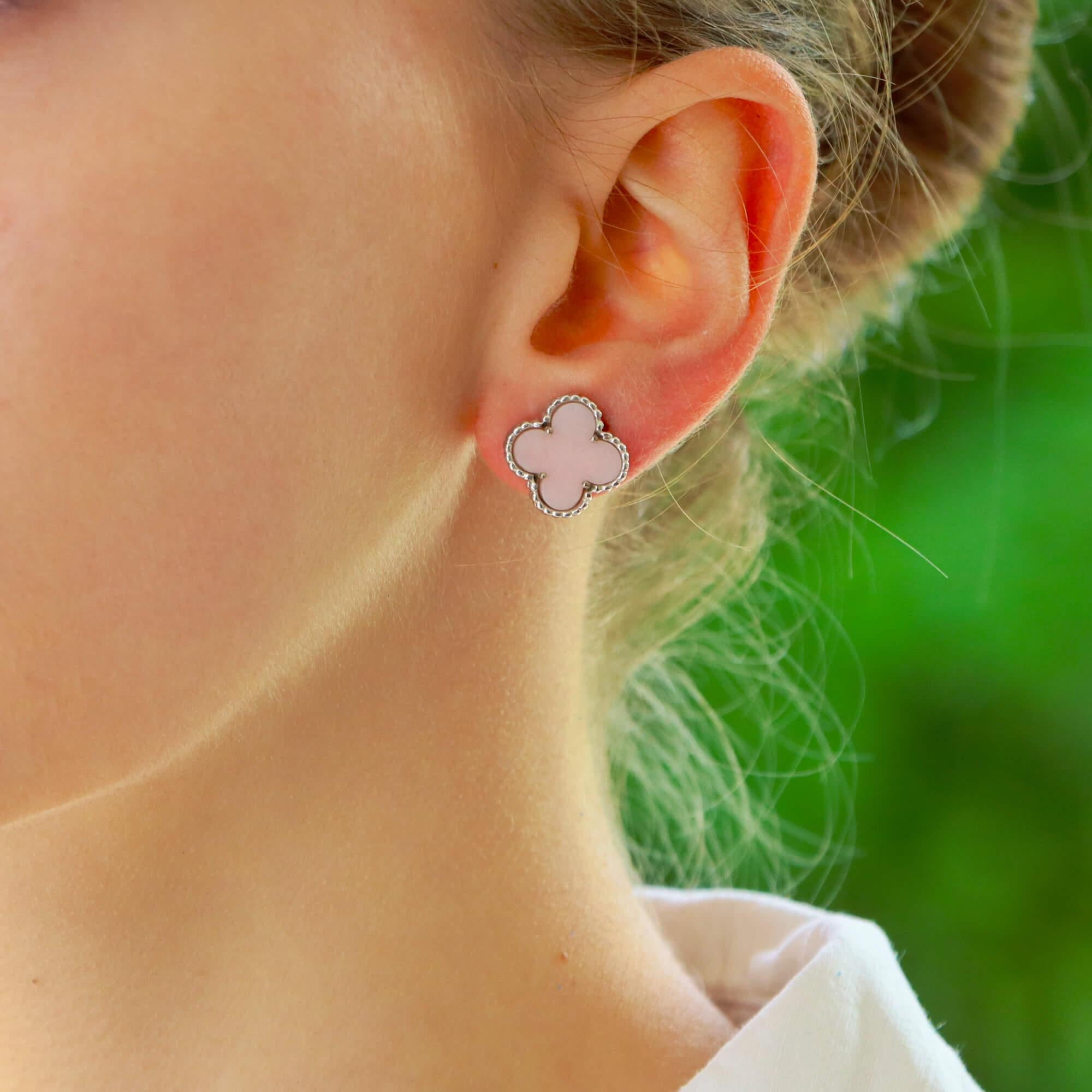 pink van cleef earrings